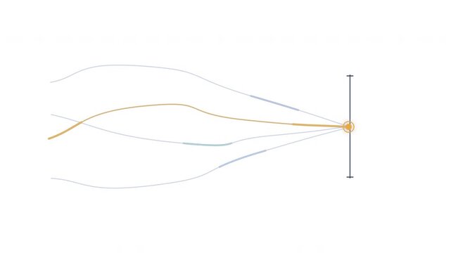 Business competition paths converge on goal, leadership strategy analysis technology