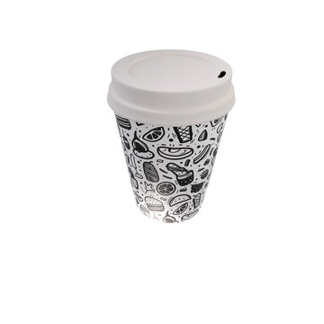 cup of coffee with doddle pattern