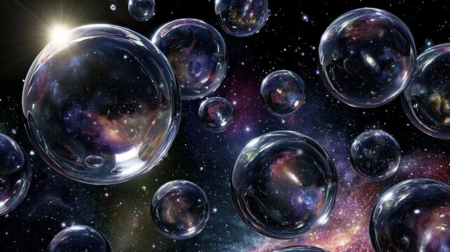 Cosmic Bubbles Representing Multiverse Theory and Infinite Universes.