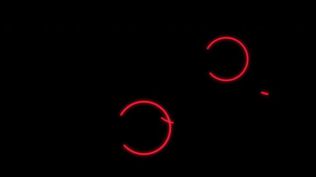 Animation of red scribble lines and circles, motion graphic