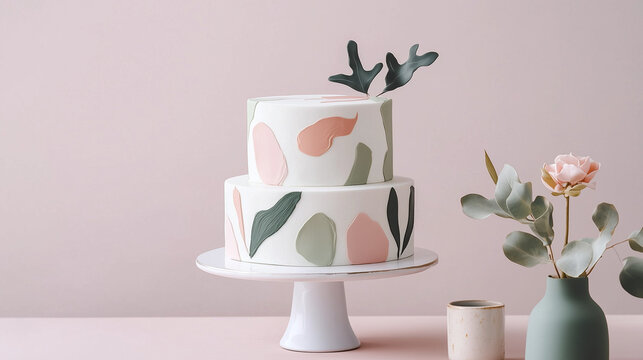 Ai vase with flowers Confectioner cake cake sweetness of pleasure IMO tions