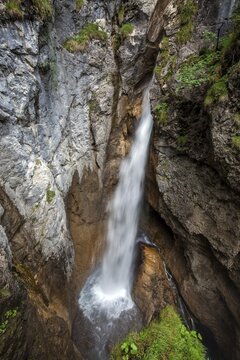 Wasserfall im H&ouml;lltobel, near Gerstruben, Dietersbachtal, Oberstdorf, Oberallg&auml;u, Allg&auml;u, Bavaria, Germany