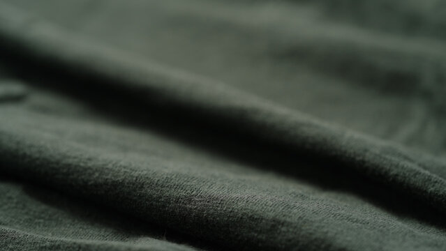 close up of green linen jersey cloth