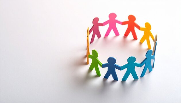 Rainbow paper cutout circle symbolizing diversity inclusion and unity