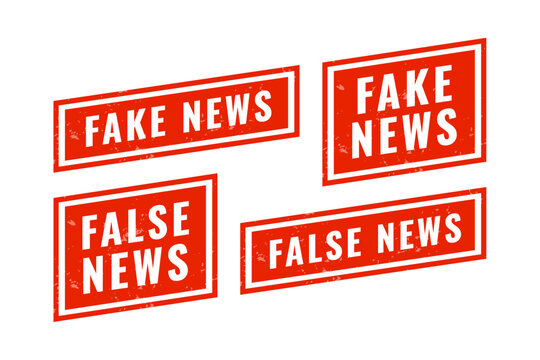 fake news propaganda red labels in collection