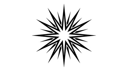 Fototapeta premium Abstract Starburst Shape, Geometric Design Element, Black and White