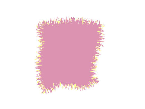 A rectangular patch of soft pink fabric with a frayed and rustic edge