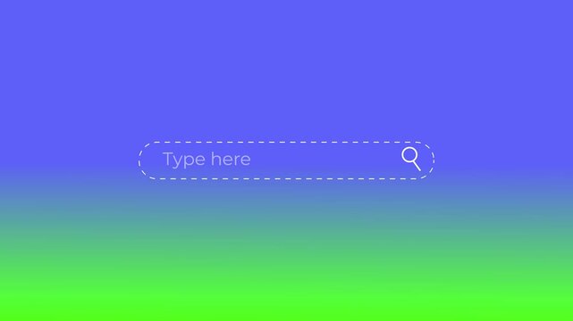 animated dashed search bar with moving border and typing interface loop.
