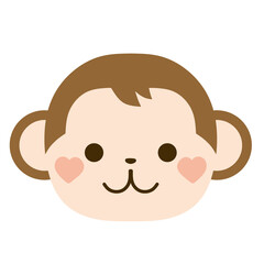 Cute Monkey Character Illustration, Kawaii Wild Animal Icon © Mumtaz