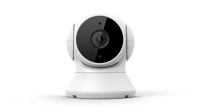Modern indoor security camera on stand