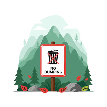 No Dumping Sign in Nature