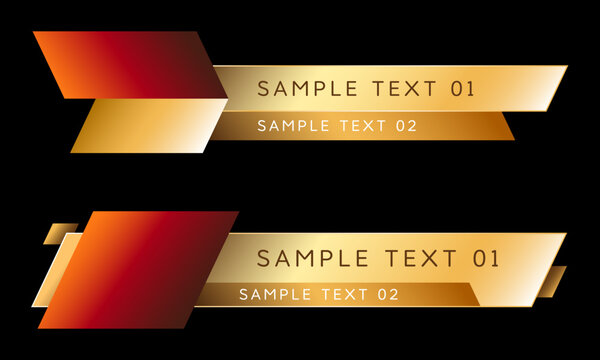 Modern Red Gold Lower Third Vector Design Template for Video Overlay and Broadcast Streaming