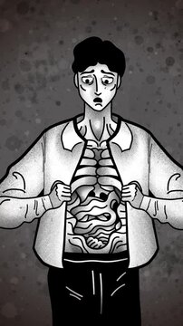 person with cotard syndrome perceiving himself as a living corpse