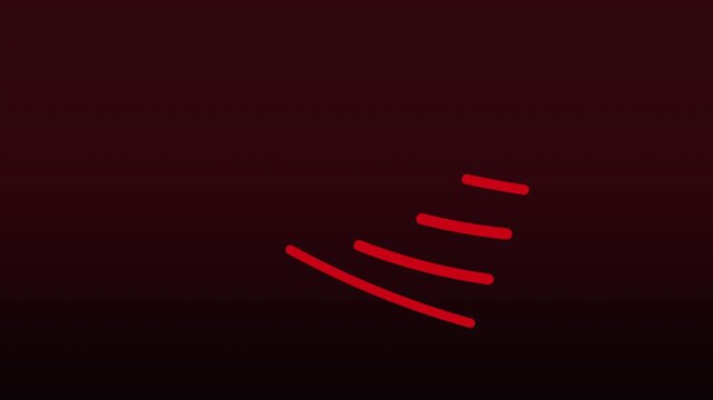 Red claw slash marks animation, motion graphic, isolated on black, beast scratch effect