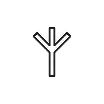 Algiz elder futhark rune symbol icon