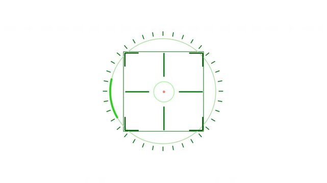 Sniper scope crosshair aiming reticle, focus on target, digital icon for shooting simulation