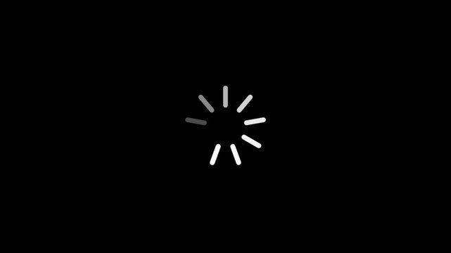 Loading Circle, Video. Loading Animation Icon on Transparent Background. Download Progress, Preloader Animation Web Design Template, Interface Buffering. Seamless Loop Animation 4K with Alpha Channel