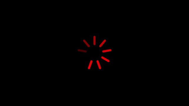 Loading Circle, Video. Loading Animation Icon on Transparent Background. Download Progress, Preloader Animation Web Design Template, Interface Buffering. Seamless Loop Animation 4K with Alpha Channel