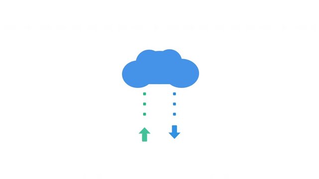 Cloud upload download arrows, data transfer symbol, digital storage concept, server icon