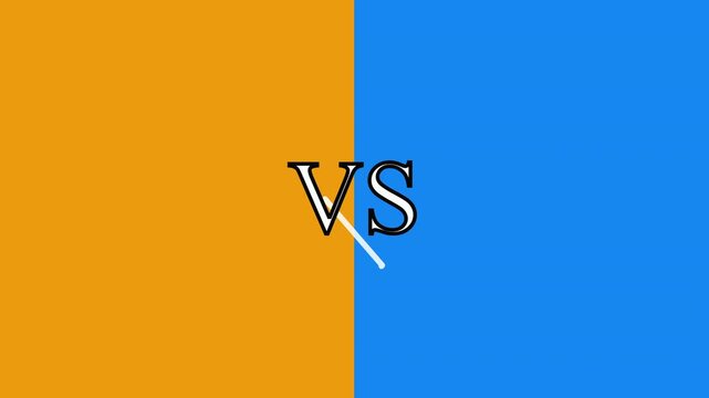 Versus background orange blue split with lightning effect, competition