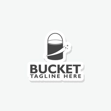 Bucket logo sticker isolated on gray background