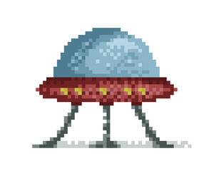 The symbol of pixel alien ship.  © designer_an