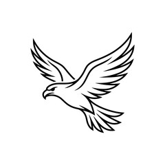 Obraz premium Majestic Flying Eagle Mascot Line Art Vector Illustration for Branding
