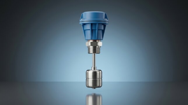 Liquid level switch 3D render industrial fluid sensing device for tank monitoring process control and automation systems