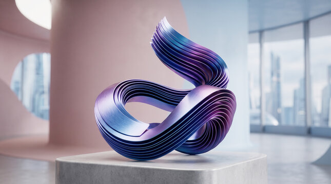 abstract blue backgroundDynamic infinity loop virtual environment graphic rendering