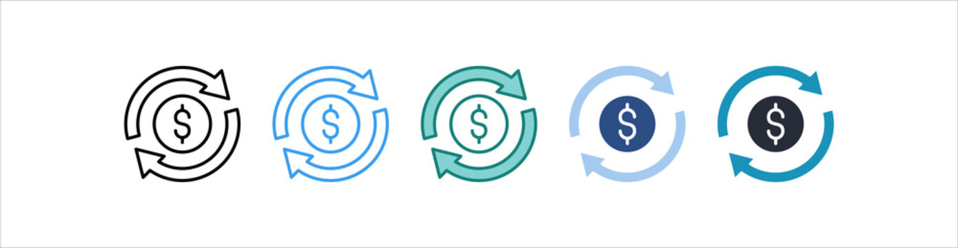 Iteration Icon Set Multiple Style Collection