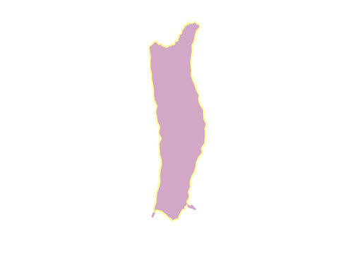 A detailed silhouette of the island of leyte in the philippines region
