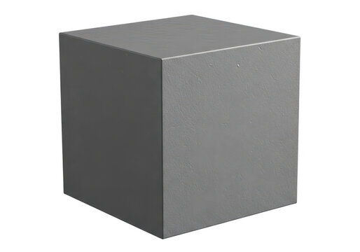 Simple grey square cube shape icon with a flat and minimalist modern design style isolated on transparent background