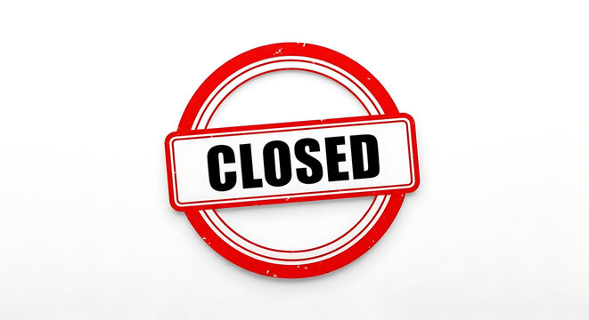 Red closed circle prohibition sign with border