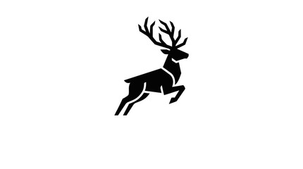 Fototapeta premium Majestic Stag Silhouette Leaping Gracefully Through Air.