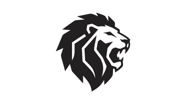 Stylized Lion Head Silhouette Emblem.