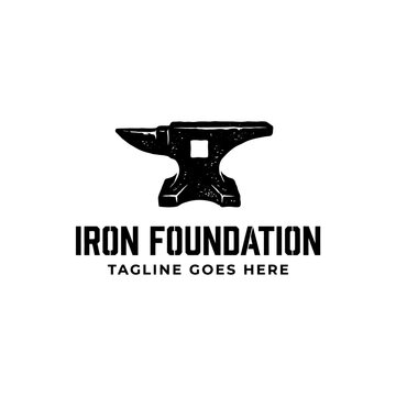 Strong blacksmith icon symbolizing craftsmanship, durability, and traditional manufacturing for construction or tool brands.