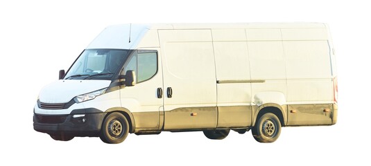 Commercial white van isolated for business transport © AlexGo