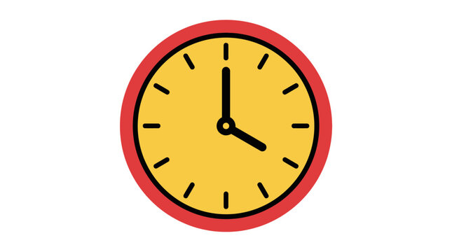 Flat Analog Wall Clock Vector