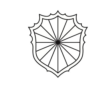 Shield emblem with radiating lines