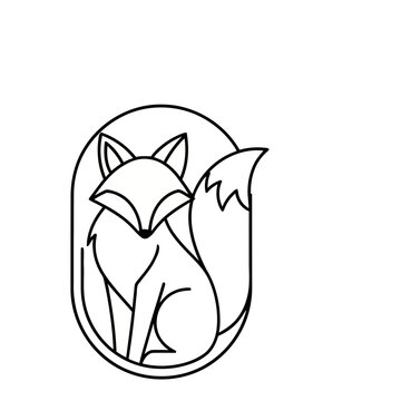Stylized fox illustration in an oval frame