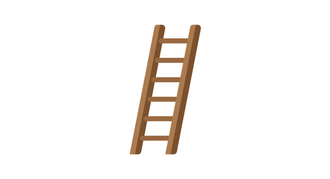 Simple Wooden Ladder Vector Illustration