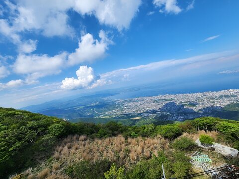 Beppu Bay, Mount Tsurumi in Beppu, Oita Prefecture, Japan
