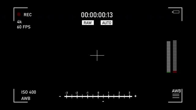 Digital Camera Recording Interface Overlay with HUD Elements