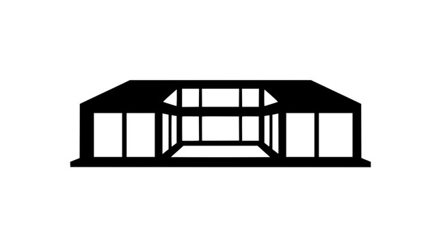 Modern Minimalist House Silhouette Icon