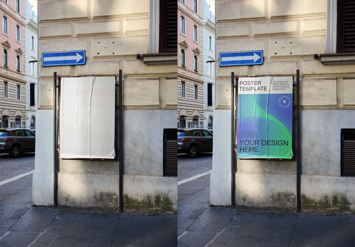 Mockup Of Customizable Poster By Building