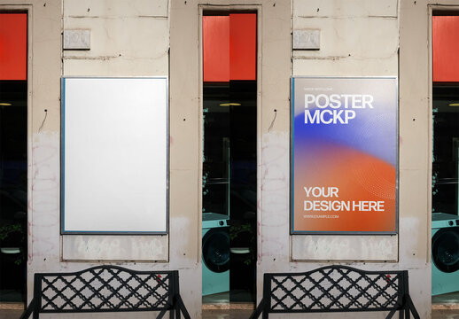 Mockup Of Customized Vertical Poster