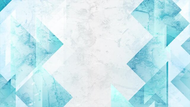 Blue and light grey grunge triangles abstract minimal background. Geometric tech motion design. Seamless loop. Video animation Ultra HD 4K 3840x2160