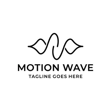 Simple black linear wave icon representing sound frequency, data, or rhythmic movement.