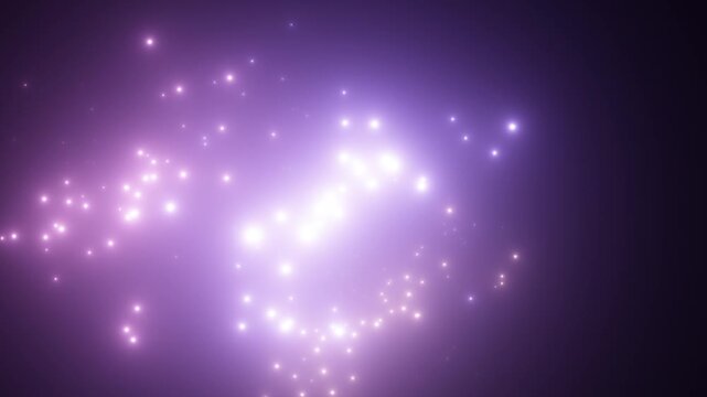 紫の光が広がる幻想的な粒子の輝き