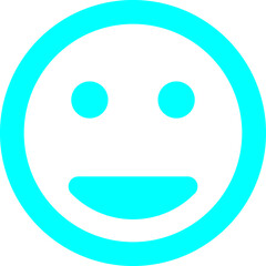 Naklejka premium Aqua WhatsApp Emoji Icon Isolated on Transparent Background PNG Smile Vector Symbol
